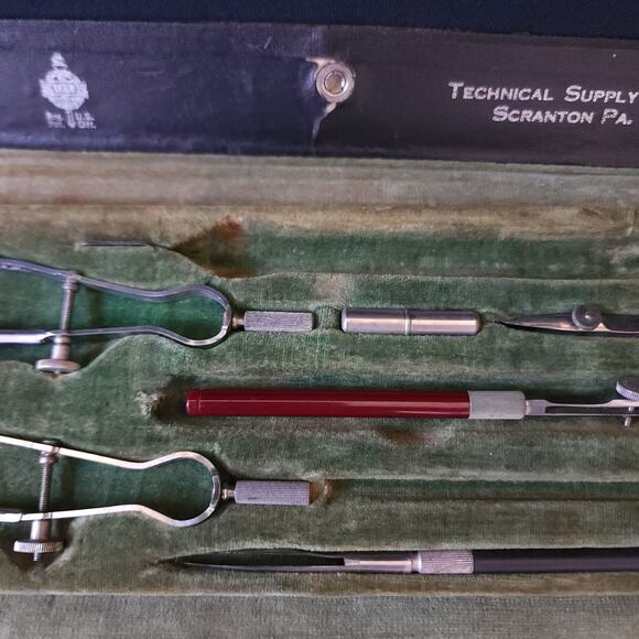 Vintage Tesco Technical Supply Co Academic Drafting Tool Set Scranton PA Germany - Picture 4 of 10